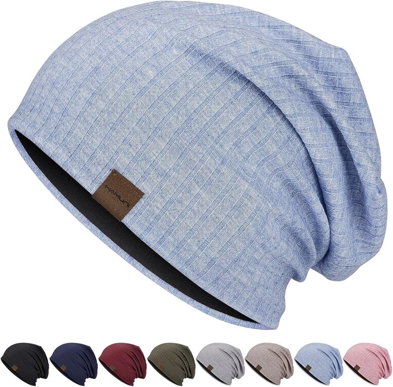 HAMUNI Slouchy Beanie for Men Women Soft Lightweight Running Beanie Hat Chemo Cap Skull Cap - Image 1